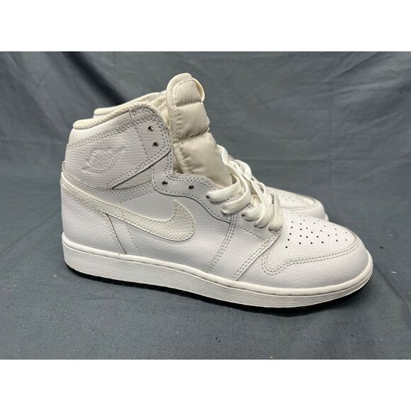 Nike Boys Jordan 1 Retro High (GS) 2017 White Perforated Size 7 NEW NO BOX! - Picture 9 of 11